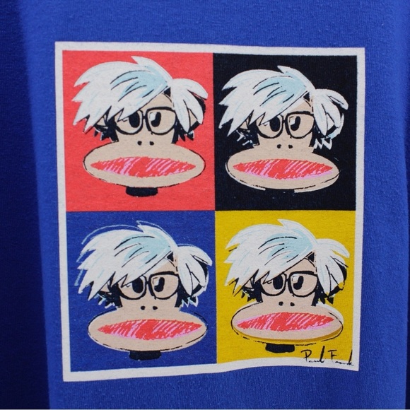 Paul Frank Bright Blue Artsy Basic Tee Comfort Relaxation Weekend Men’s Size L - Picture 4 of 8